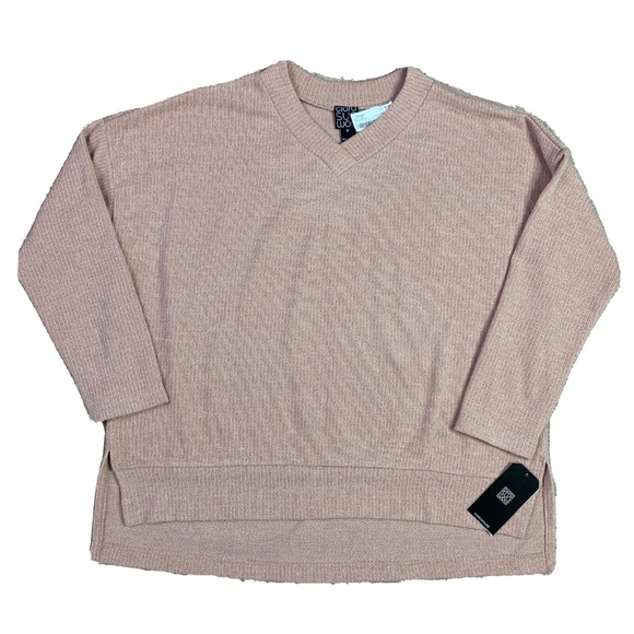 Clara Sun Woo Sweaters - Clara Sun Woo Long Sleeve Sweater Size Medium Blush Pink V Neck New NWT-
